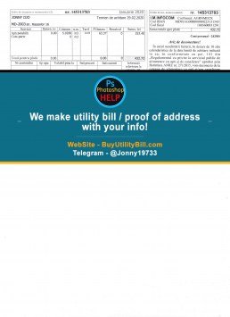 Moldova Water Uility Bill Infocom Sample Fake utility bill